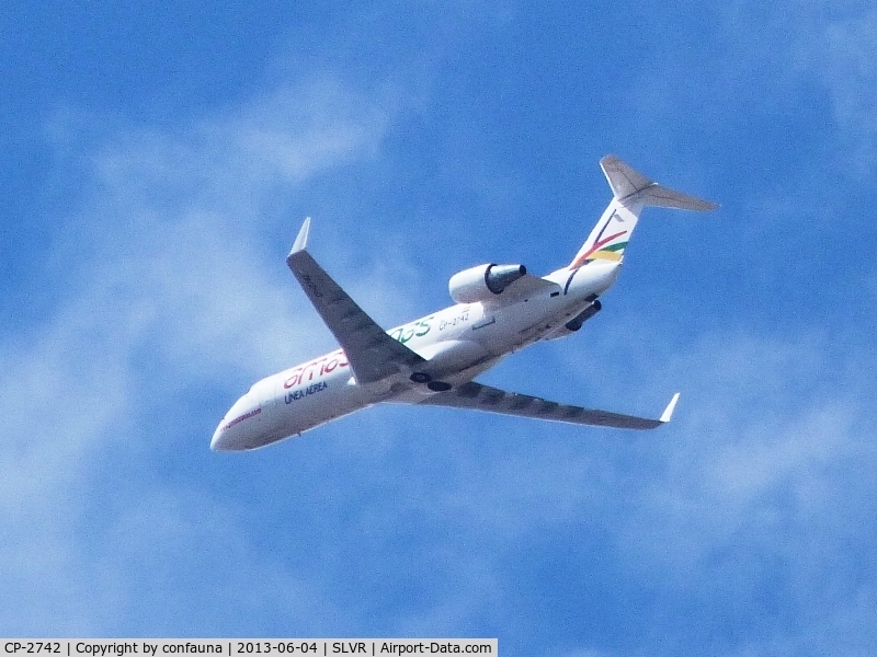 CP-2742, 1997 Bombardier CRJ-200LR (CL-600-2B19) C/N 7195, Amaszonas arriving to Viru Viru