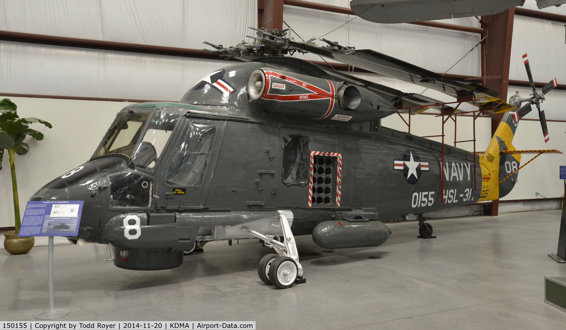 150155, Kaman SH-2F Seasprite C/N 105, On display at the Pima Air and Space Museum