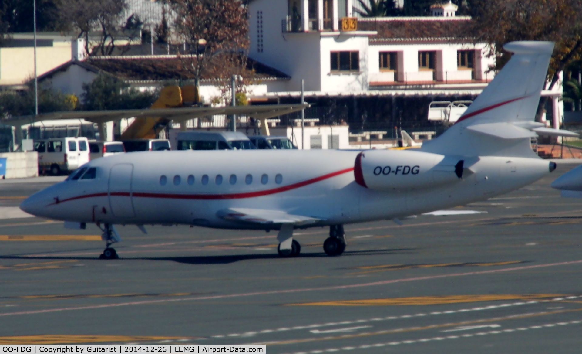 OO-FDG, 2006 Dassault Falcon 2000EX C/N 61, On the GA at Malaga