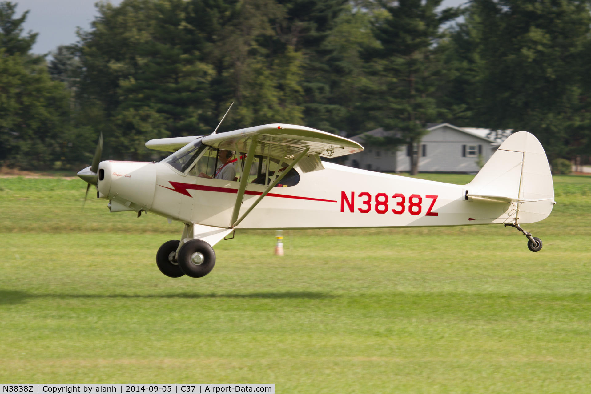 N3838Z, 1960 Piper PA-18-150 Super Cub C/N 18-7592, Arriving at the 2014 Grassroots fly-in