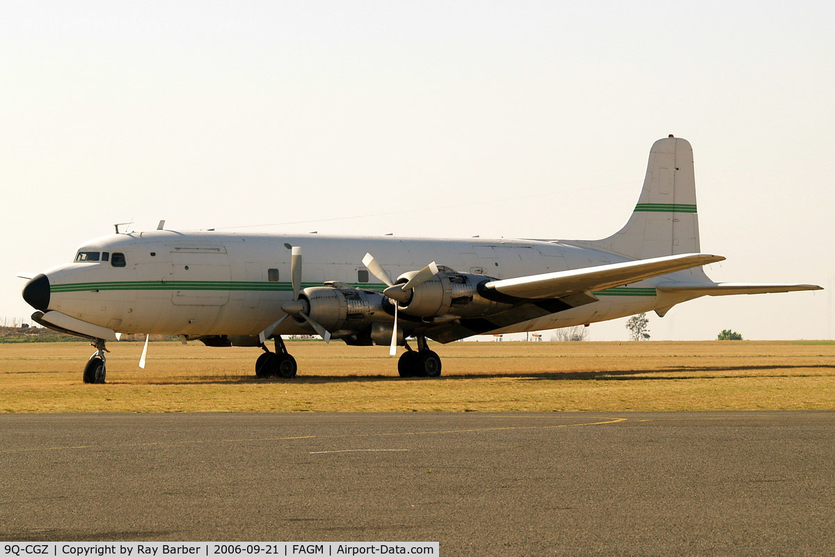 9Q-CGZ, 1951 Douglas C-118A Liftmaster (DC-6A) C/N 43573, Douglas DC-6C-118A [43573] (Services Air) Johannesburg-Rand~ZS 21/09/2006