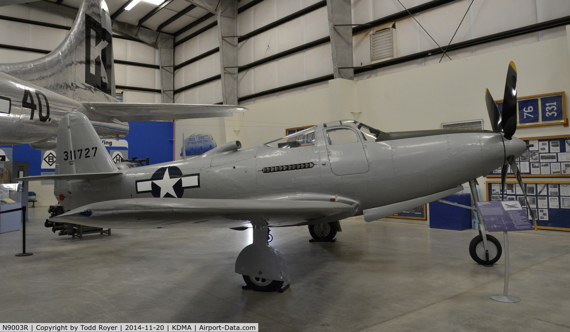 N9003R, 1943 Bell P-63E-1-BE Kingcobra C/N 4311727 (400 FAHo), On Display at the Pima Air and Space Museum