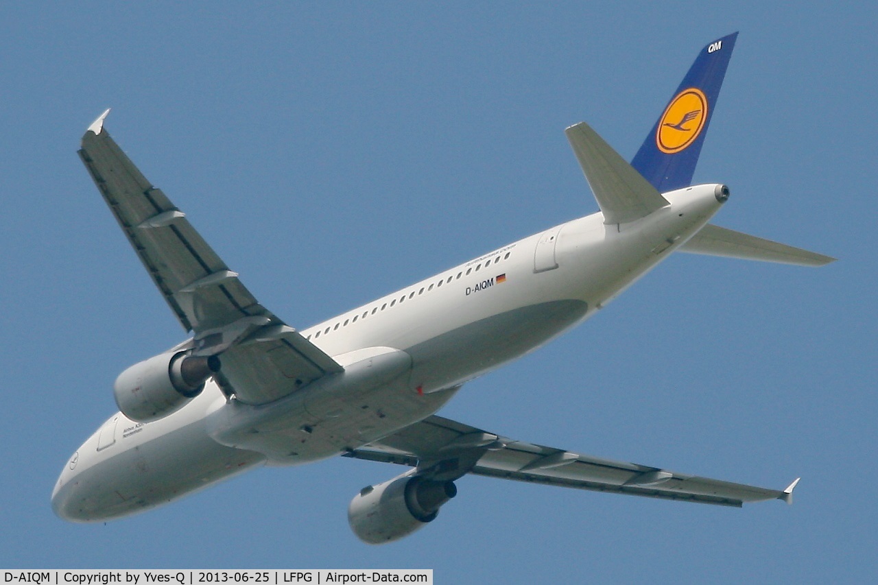 D-AIQM, 1991 Airbus A320-211 C/N 0268, Airbus A320-211, Take off rwy 27L, Roissy Charles De Gaulle airport (LFPG-CDG)