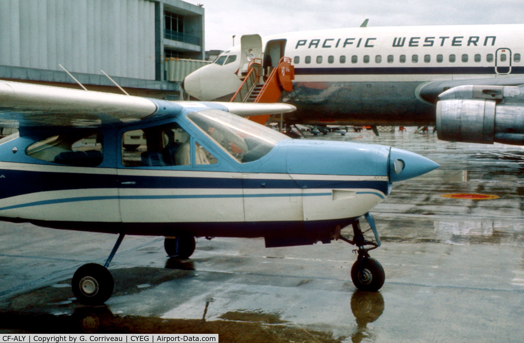 CF-ALY, 1971 Cessna 177RG Cardinal C/N 177RG0162, Training break at CYEG, circa 1973