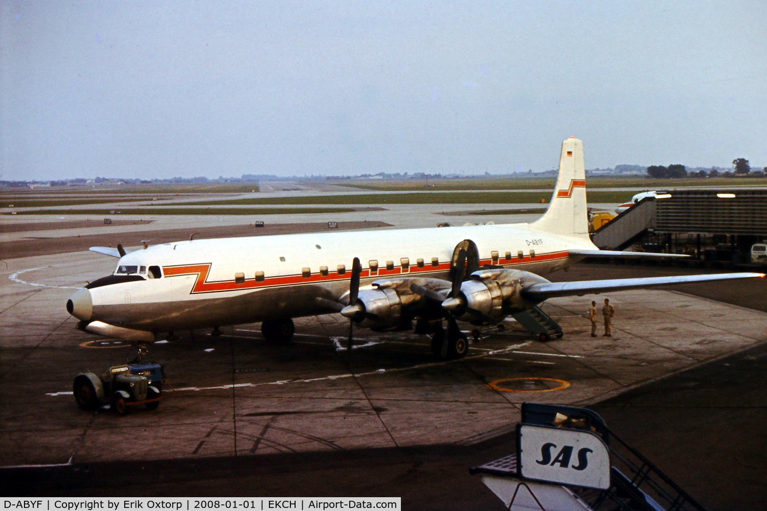 D-ABYF, 1956 Douglas DC-7C Seven Seas Seven Seas C/N 44933, D-ABYF in CPH in the late 60's