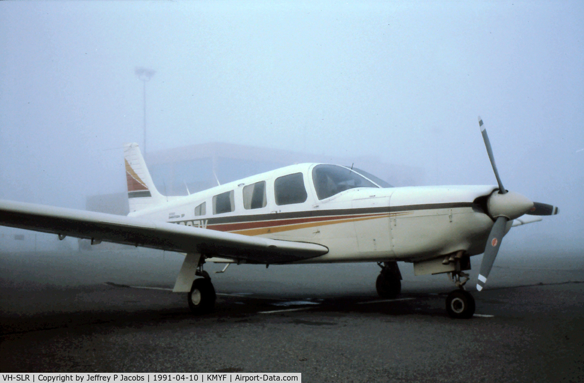 VH-SLR, 1983 Piper PA-32R-301 C/N 32R-8413007, S/N 32R-8413007, shown in its USA registration, N4337K, in 1991.  Aircraft later exported to Australia and registered as VH-SLR.