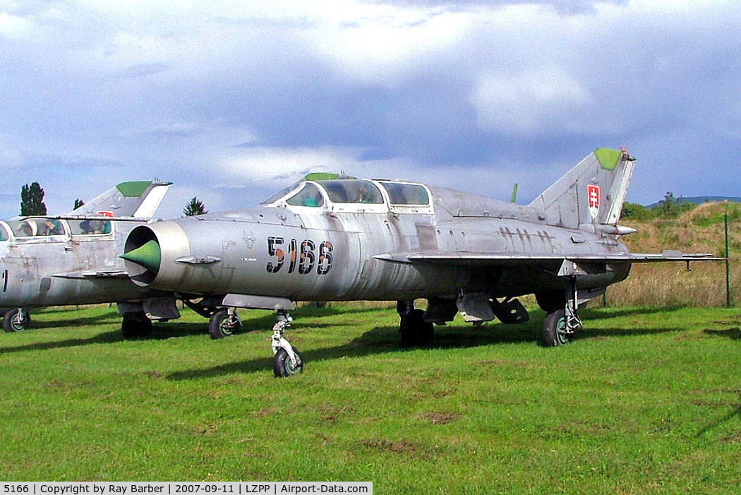5166, Mikoyan-Gurevich MiG-21UM C/N 516921066, Mikoyan-Gurevich MiG-21UM Fishbed [516921066] (Slovak Air Force) Piestany~OM 11/09/2007