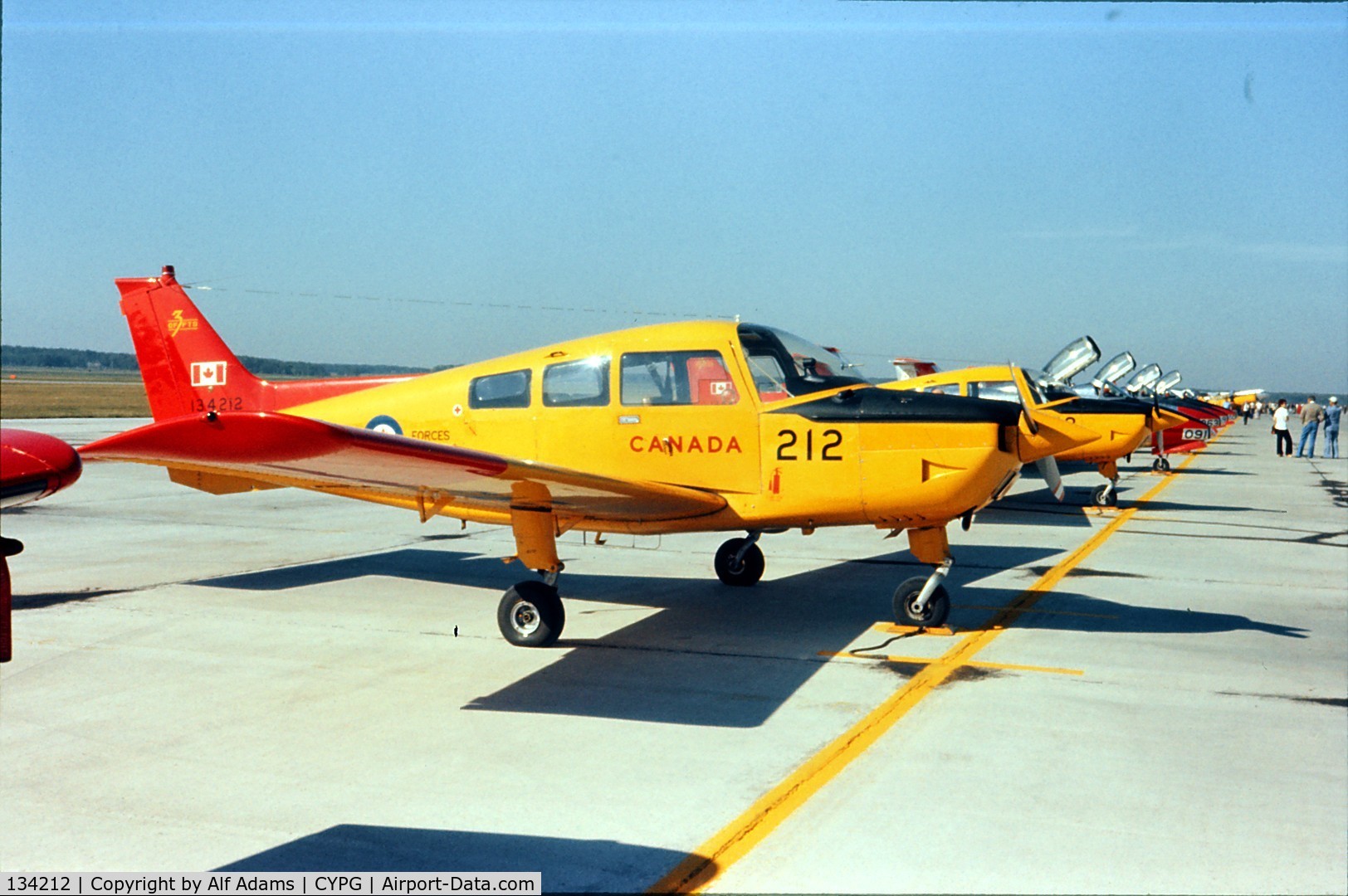 134212, Beech CT-134 Musketeer C/N M-1336, Photo shows Musketeer 134212 in 1976 when it attended the airshow at Canadian Forces Base Portage la Prairie, Manitoba, Canada.