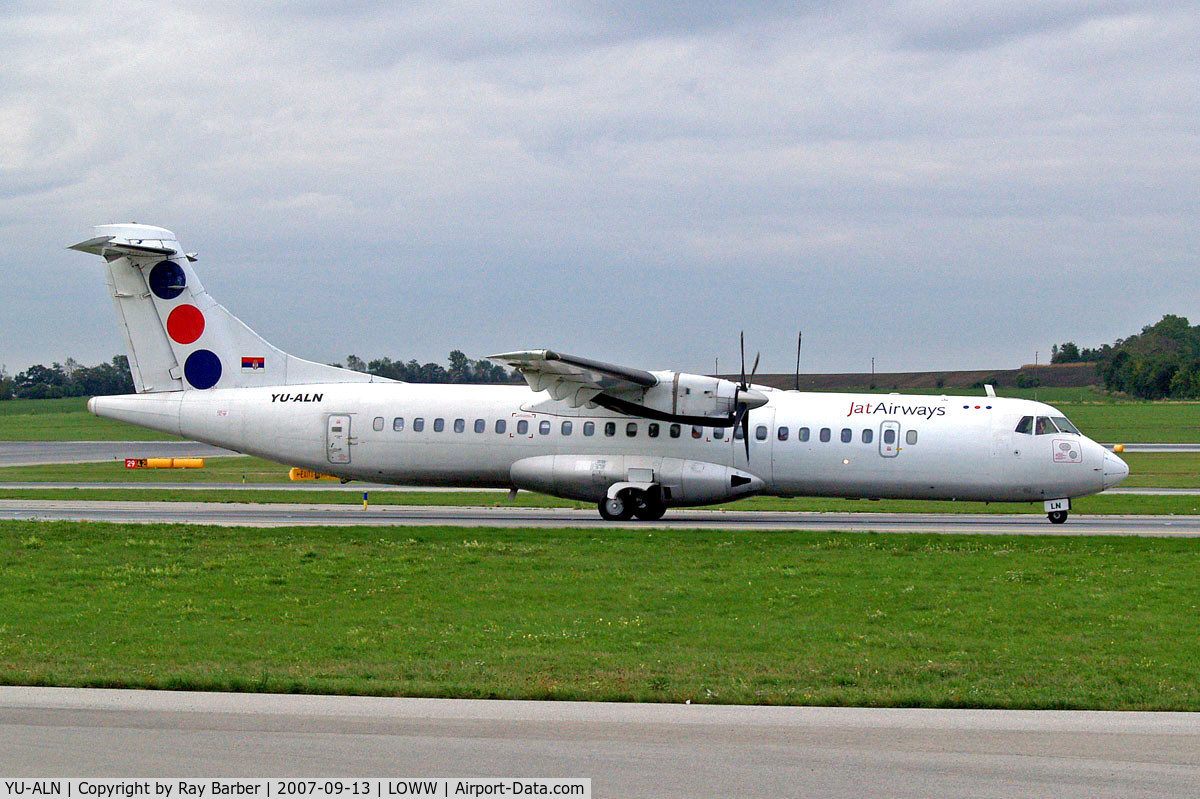 YU-ALN, 1990 ATR 72-202 C/N 180, Aerospatiale ATR-72-201 [180] (JAT Airways) Vienna-Schwechat~OE 13/09/2007