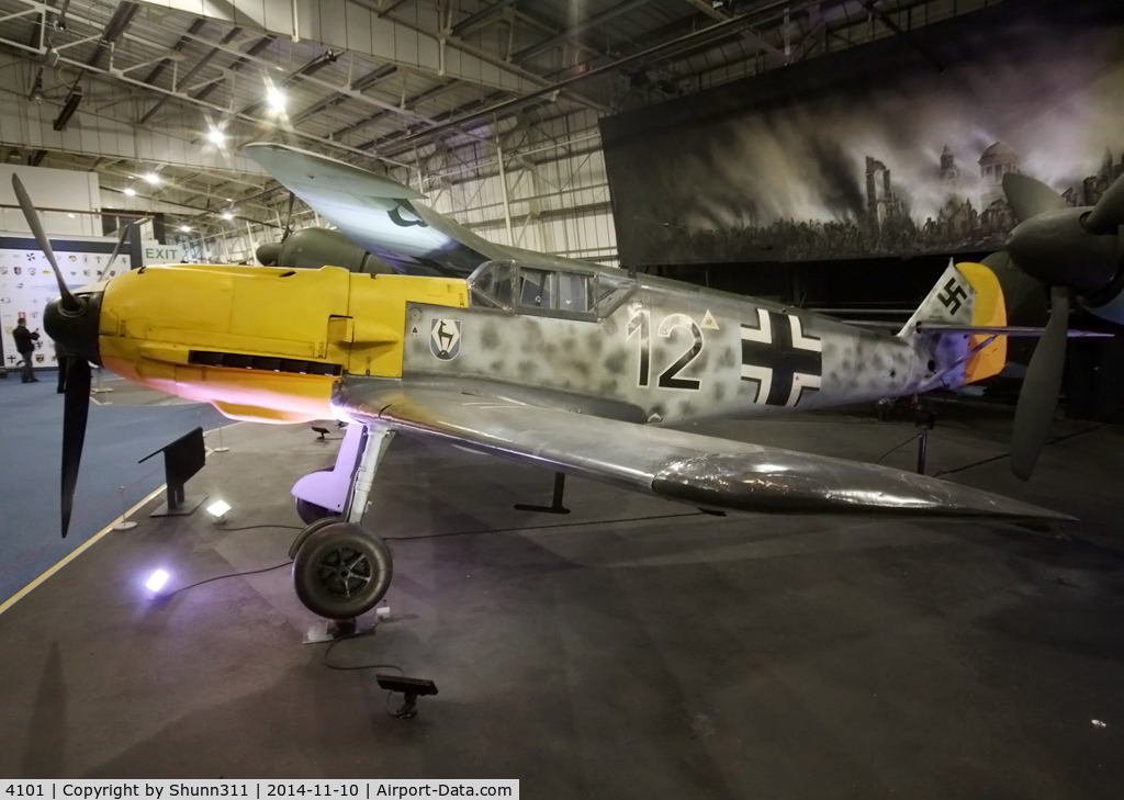 4101, 1940 Messerschmitt Bf-109E-3/B C/N 4101, Preserved inside London - RAF Hendon Museum