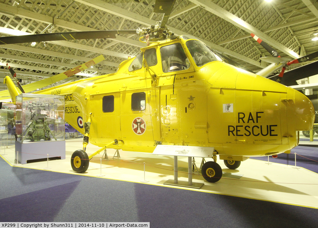 XP299, 1961 Westland Whirlwind HAR.10 C/N WA342, Preserved inside London - RAF Hendon Museum