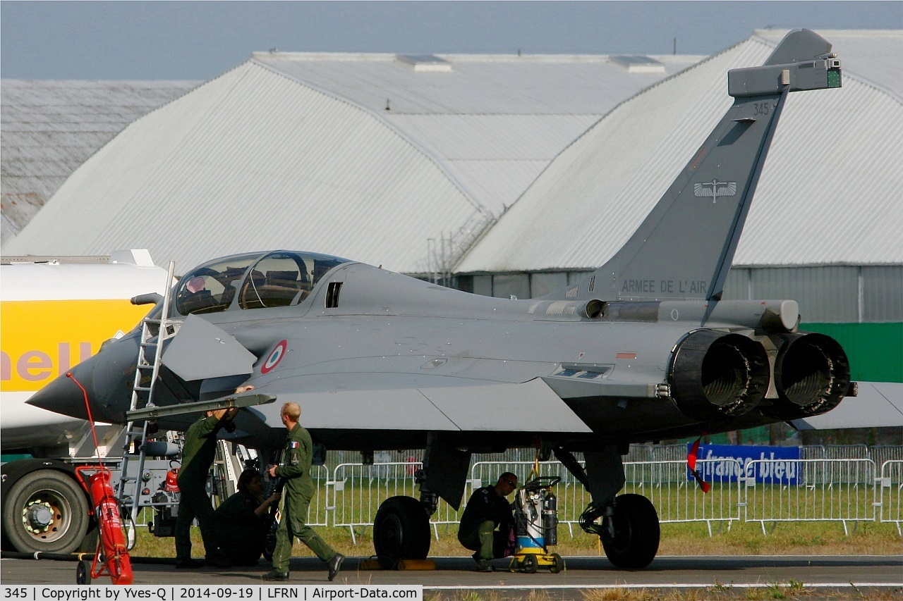 345, Dassault Rafale B C/N 345, French Air Force Dassault Rafale B (113-FL), Rennes-St Jacques airport (LFRN-RNS) Air show 2014