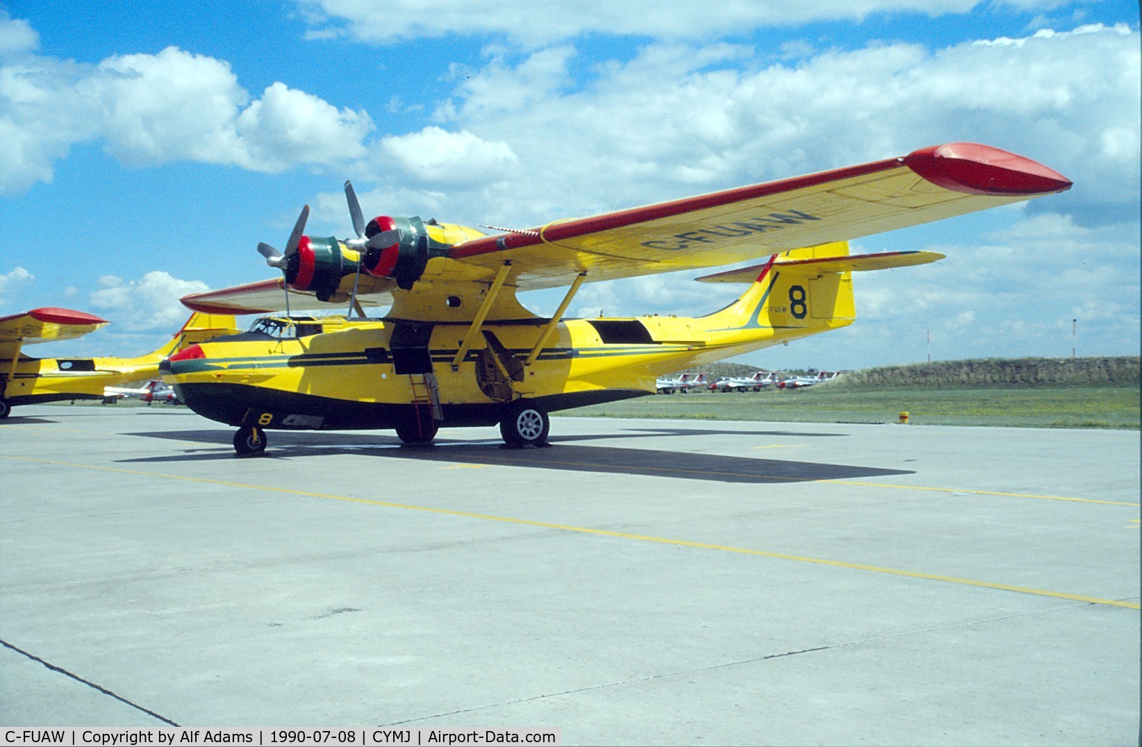 C-FUAW, 1943 Consolidated Vultee PBY-5A Canso A C/N CV 201, Displayed at the annual airshow at Canadian Forces Base Moose Jaw, Saskatchewan, Canada in 1990.