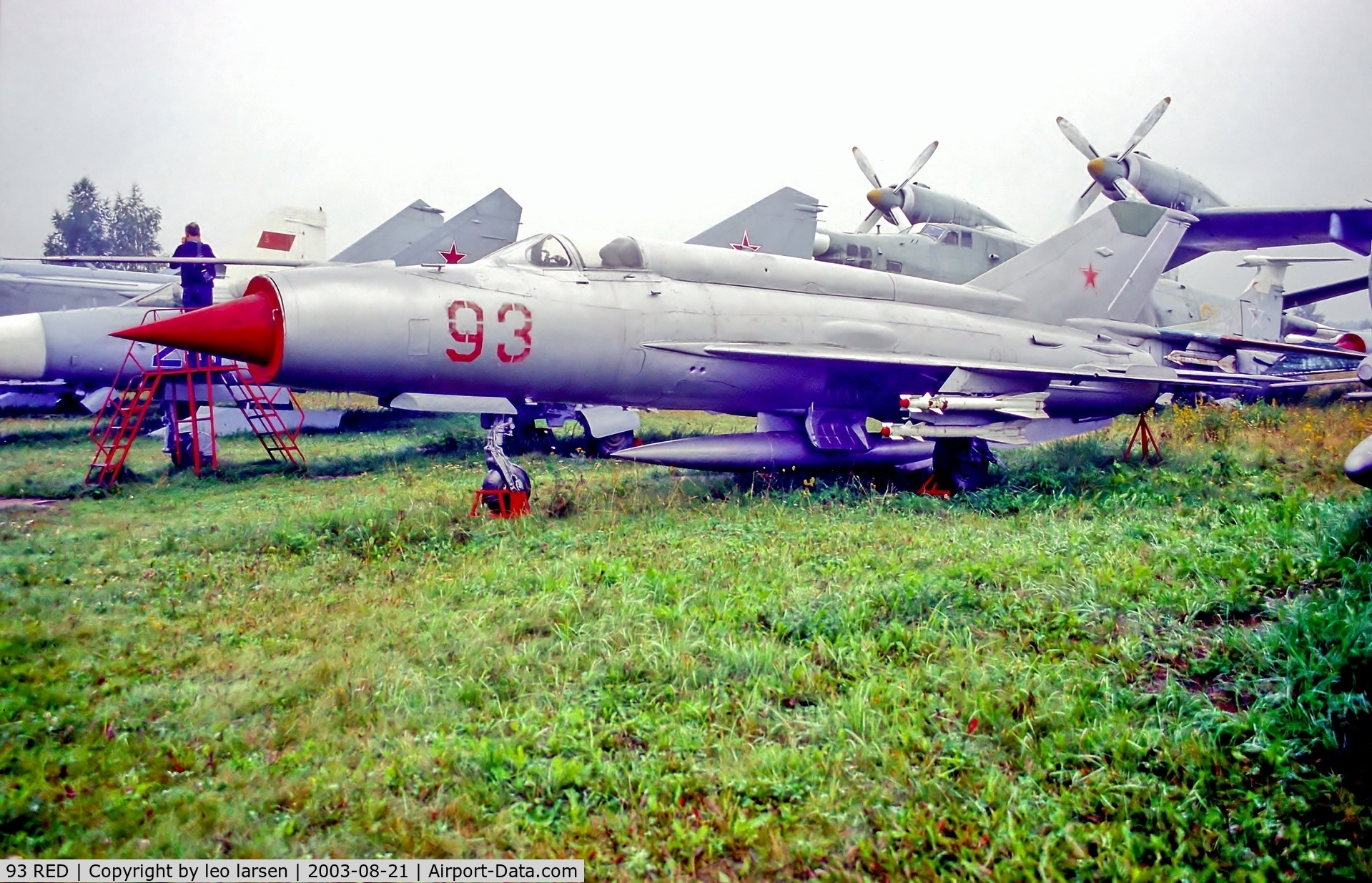 93 RED, 1965 Mikoyan-Gurevich MIG-21S C/N 952101102, Monino Museum Moscow 21.8.03