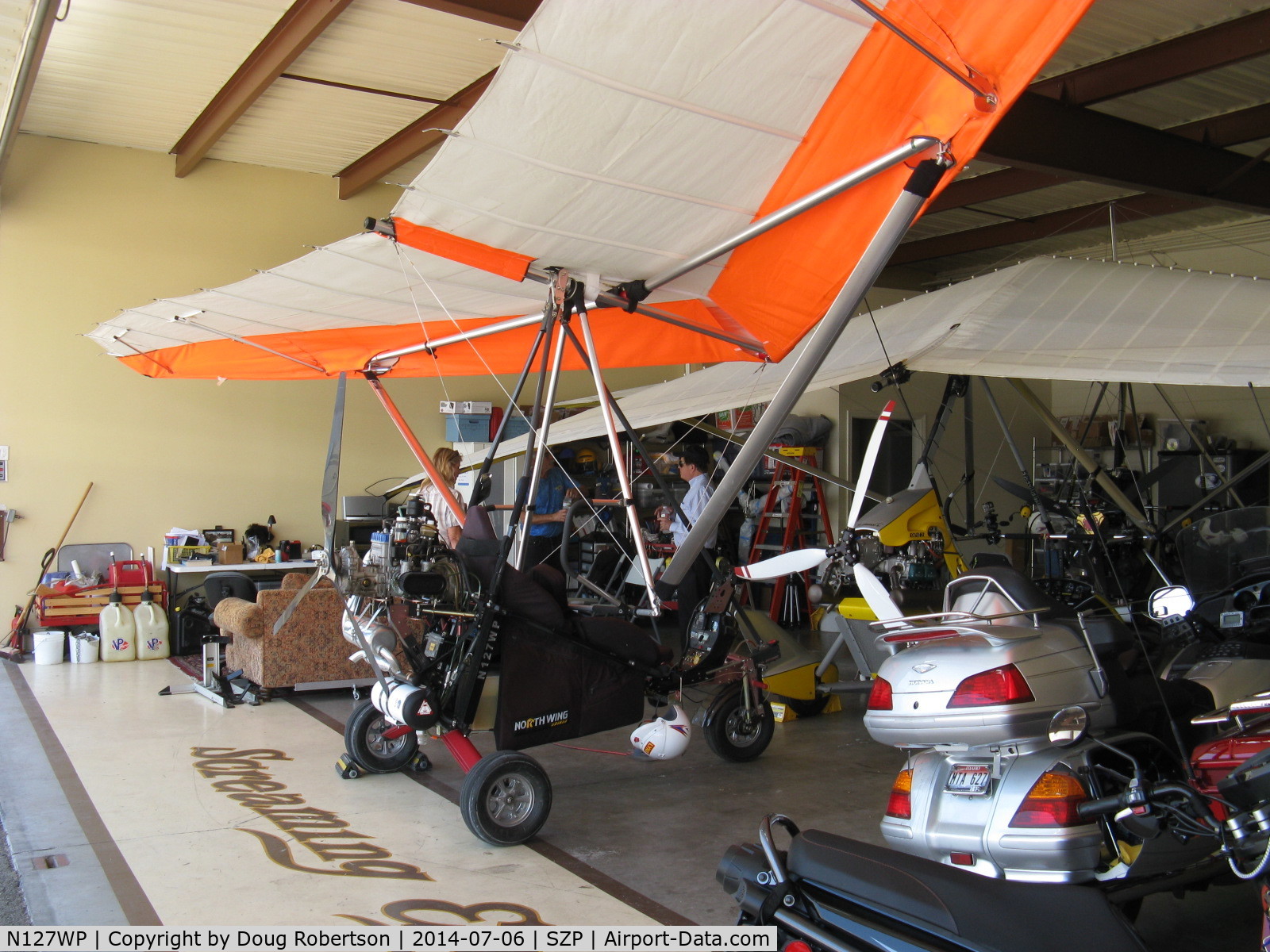 N127WP, 2006 North Wing Apache ST C/N 001, 2006 North Wing Design APACHE ST weight-shift control Experimental class trike, Rotax 582UL-99 64 Hp pusher tri-blade prop. Stripped for off-airport ops. In hangar.