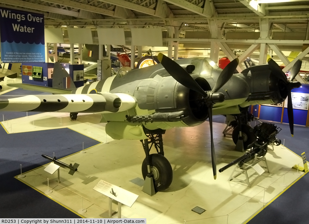 RD253, Bristol Beaufighter TF.X C/N Not found RD253, Preserved inside London - RAF Hendon Museum