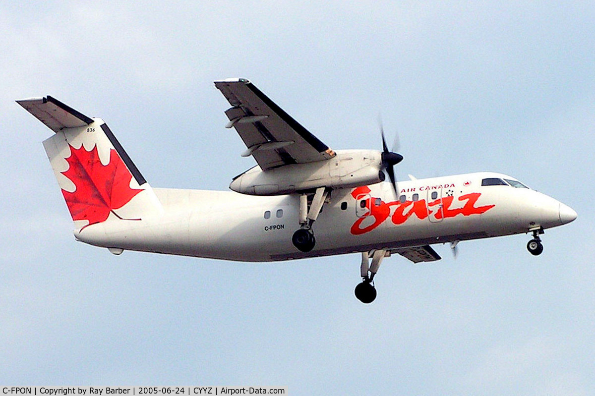 C-FPON, 1989 De Havilland Canada DHC-8-102 Dash 8 C/N 171, De Havilland Canada DHC-8-102 Dash 8 [171] (Air Canada Jazz) Toronto~C 24/06/2005