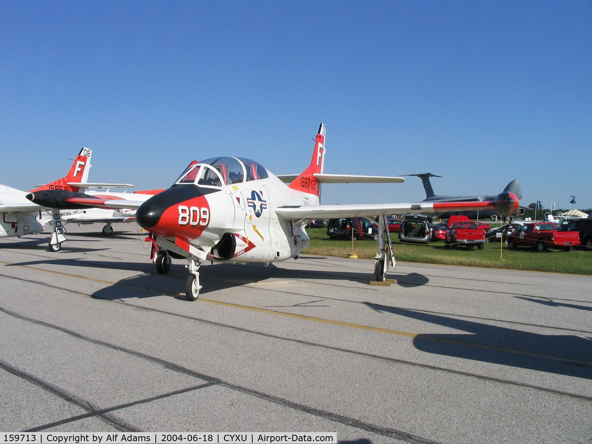159713, Rockwell T-2C Buckeye C/N Not found  159713, Displayed at the airshow at London, Ontario, Canada in 2004.