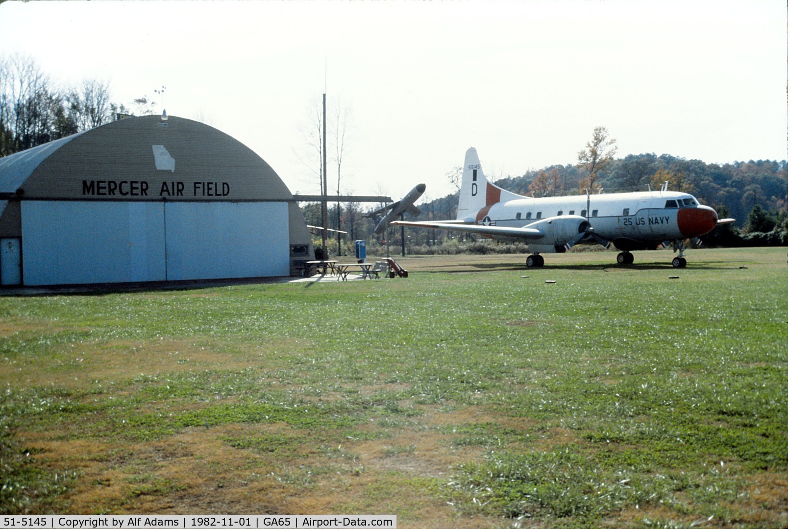 51-5145, 1951 Convair VT-29B C/N 276, Displayed at Mercer Field, Calhoun, Georgia, in 1982.