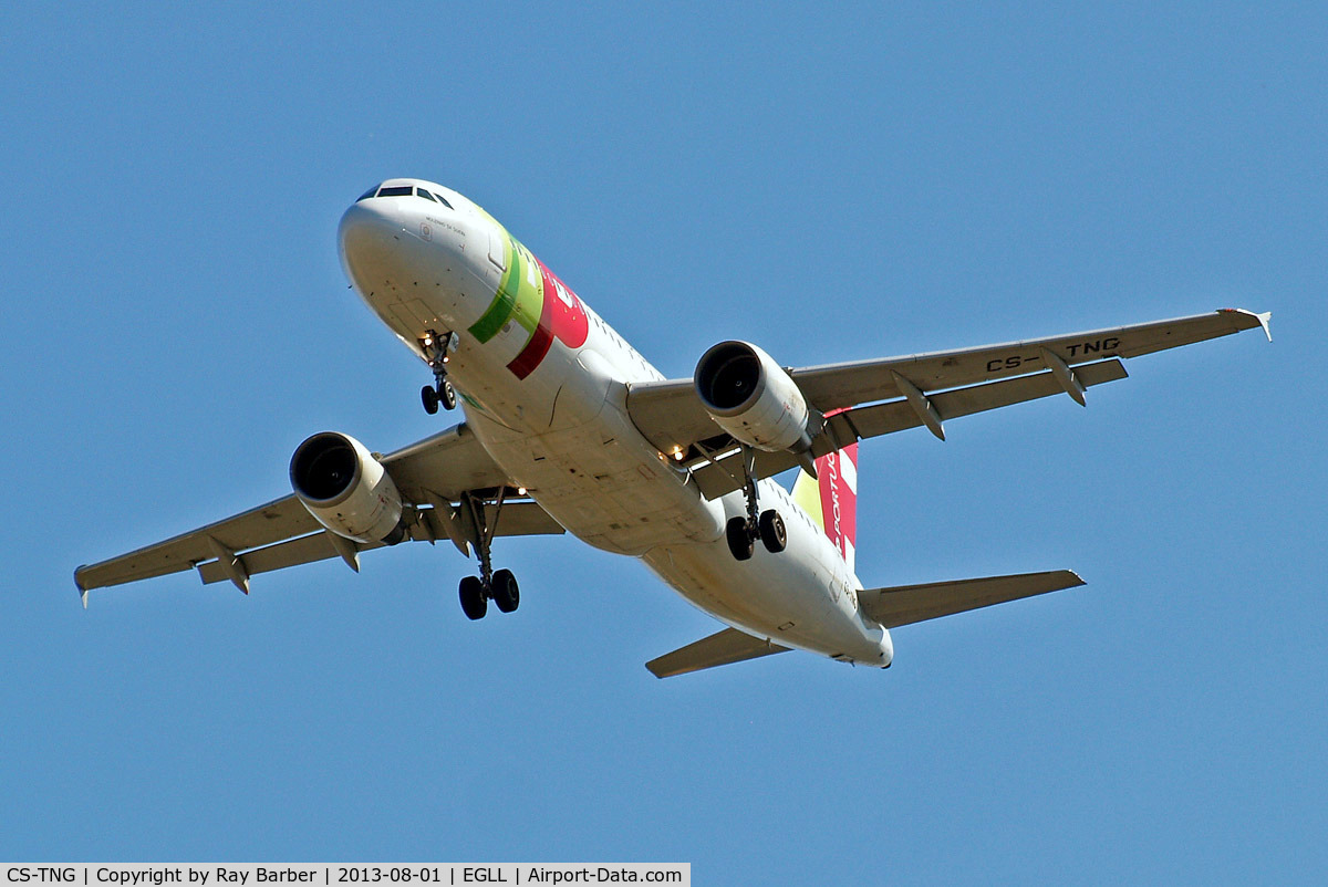 CS-TNG, 1998 Airbus A320-214 C/N 945, Airbus A320-214 [0945] (TAP Air Portugal) Home~G 01/08/2013. On approach 27R.