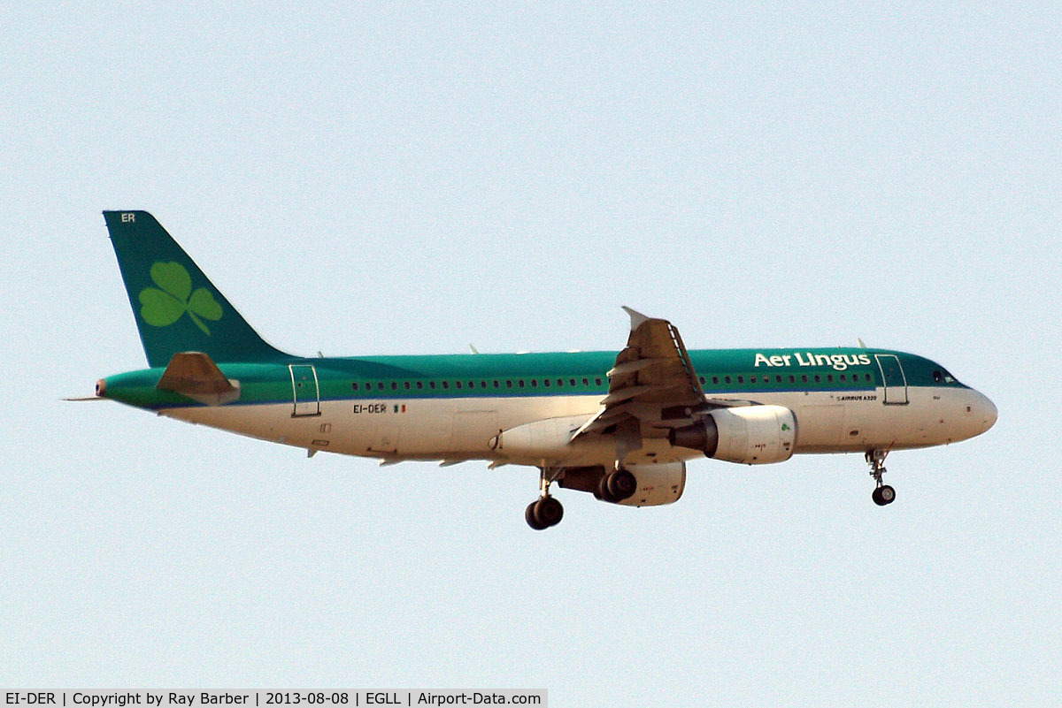 EI-DER, 2005 Airbus A320-214 C/N 2583, Airbus A320-214 [2583] (Aer Lingus) Home~G 08/08/2013. On approach 27L.