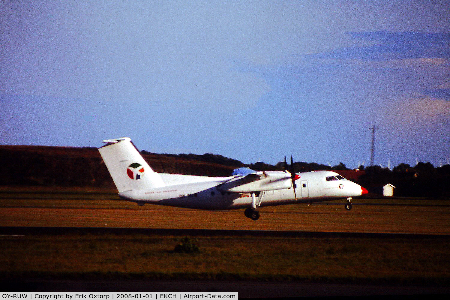 OY-RUW, 1986 De Havilland Canada DHC-8-102 Dash 8 C/N 060, OY-RUW just took off rw 22R, SEP12