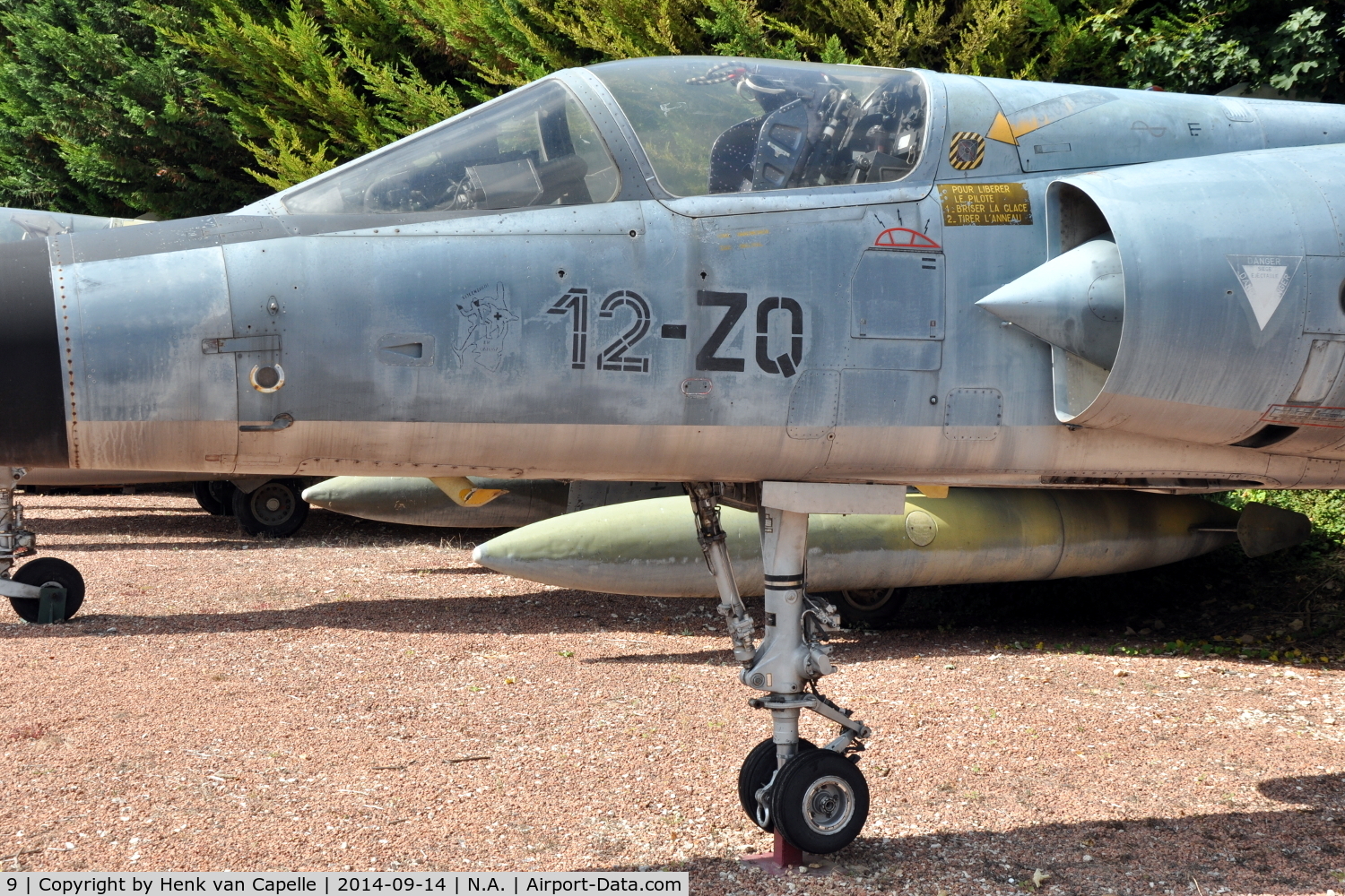 9, Dassault Mirage F.1C C/N 9, Dassault Mirage F1C fighter of the French Air Force preserved at the Chateau de Savigny aircraft museum.