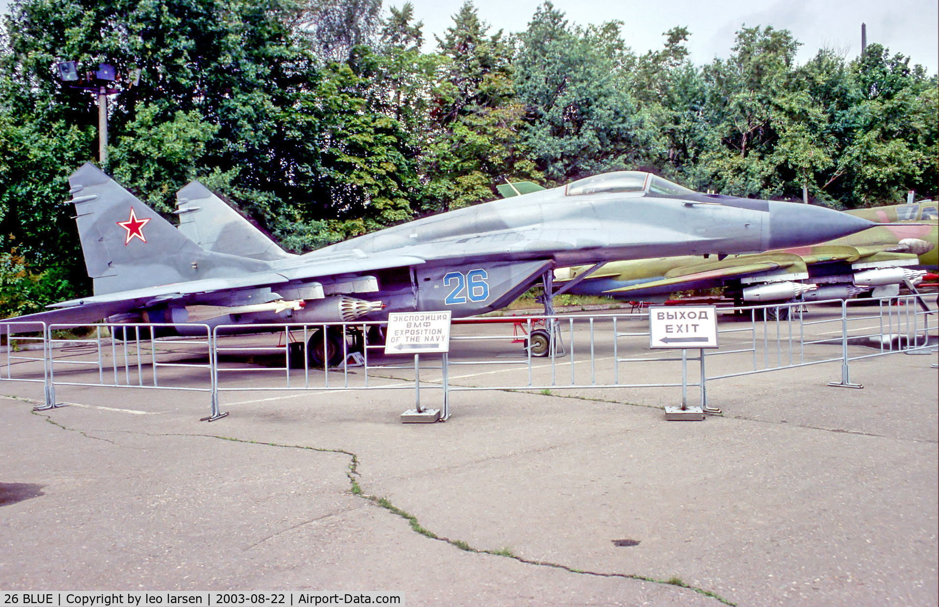 26 BLUE, Mikoyan-Gurevich MiG-29 C/N 29605560, Central Museum of the great patriotic war Moscow
22.8.03