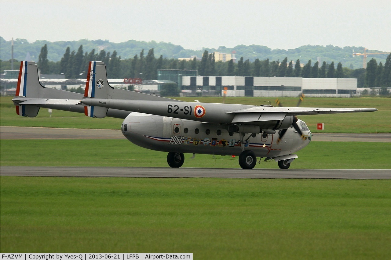 F-AZVM, 1956 Nord N-2501F Noratlas C/N 105, Nord N-2501F Noratlas, Landing rwy 03, Paris-Le Bourget Air Show 2013