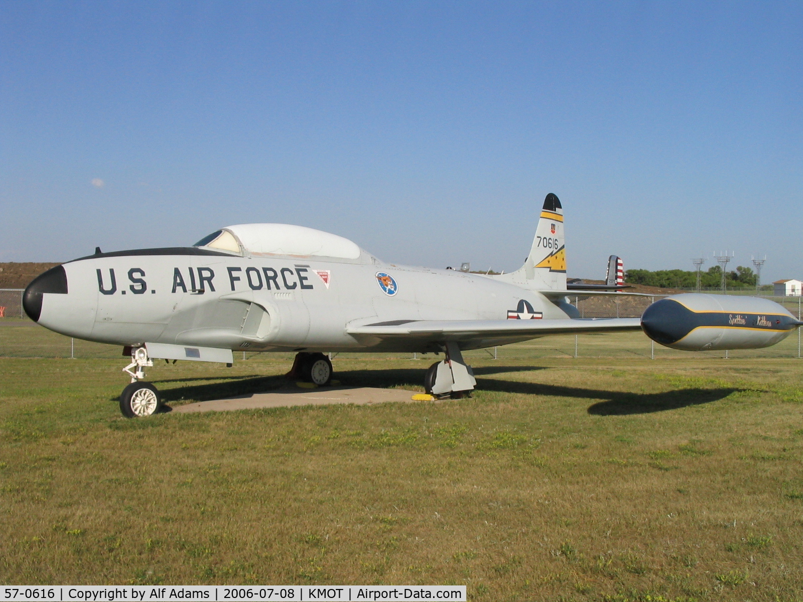 57-0616, 1957 Lockheed T-33A Shooting Star C/N 580-1265, Displayed at the Dakota Territory Air Museum in 2006.