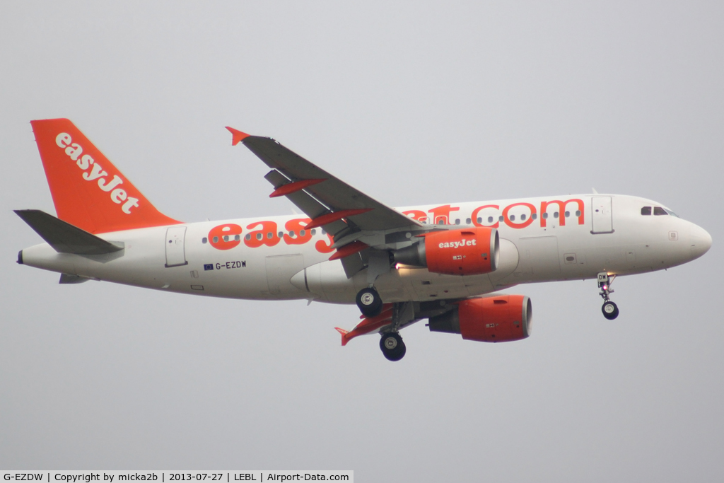 G-EZDW, 2008 Airbus A319-111 C/N 3746, Landing