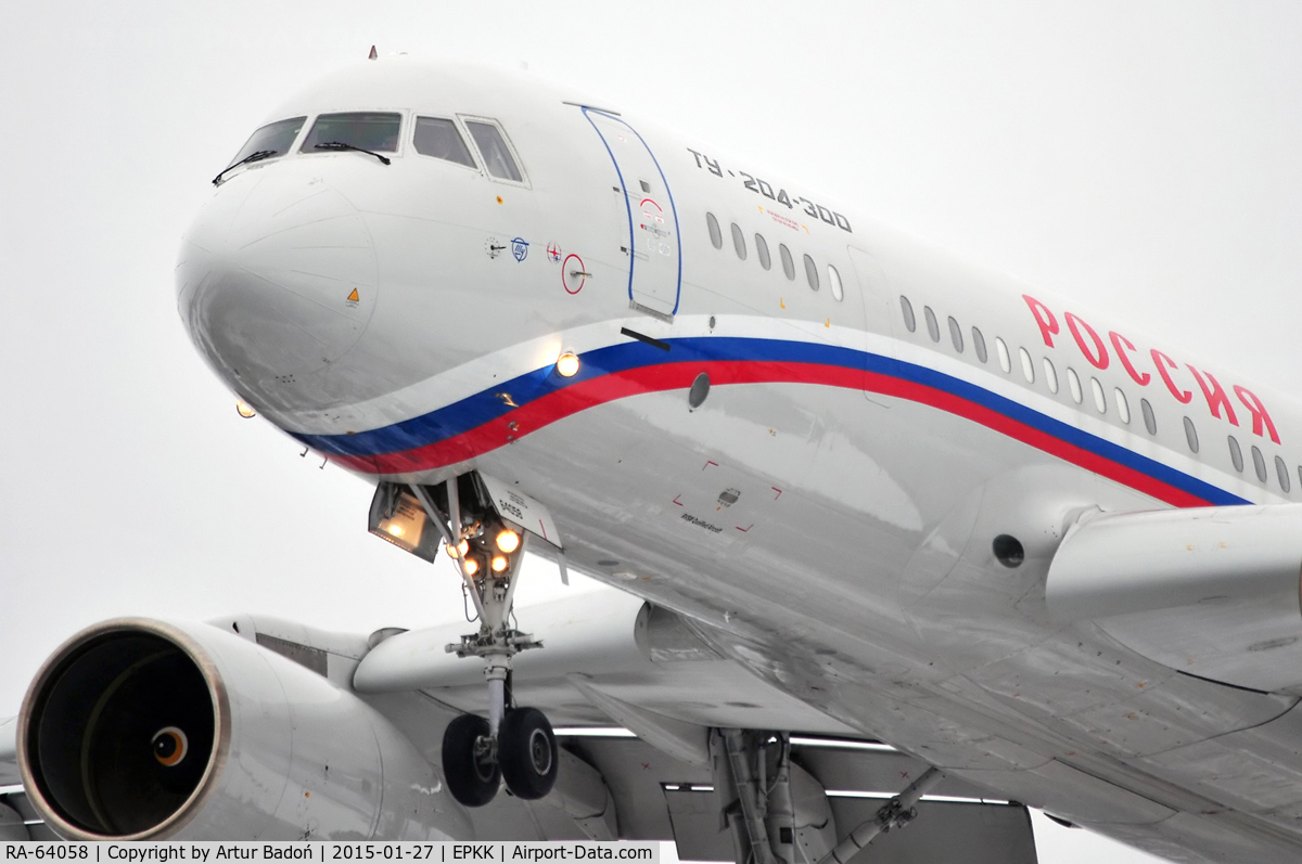 RA-64058, Tupolev Tu-204-300 C/N 145074-4164058, Rossiya Airlines