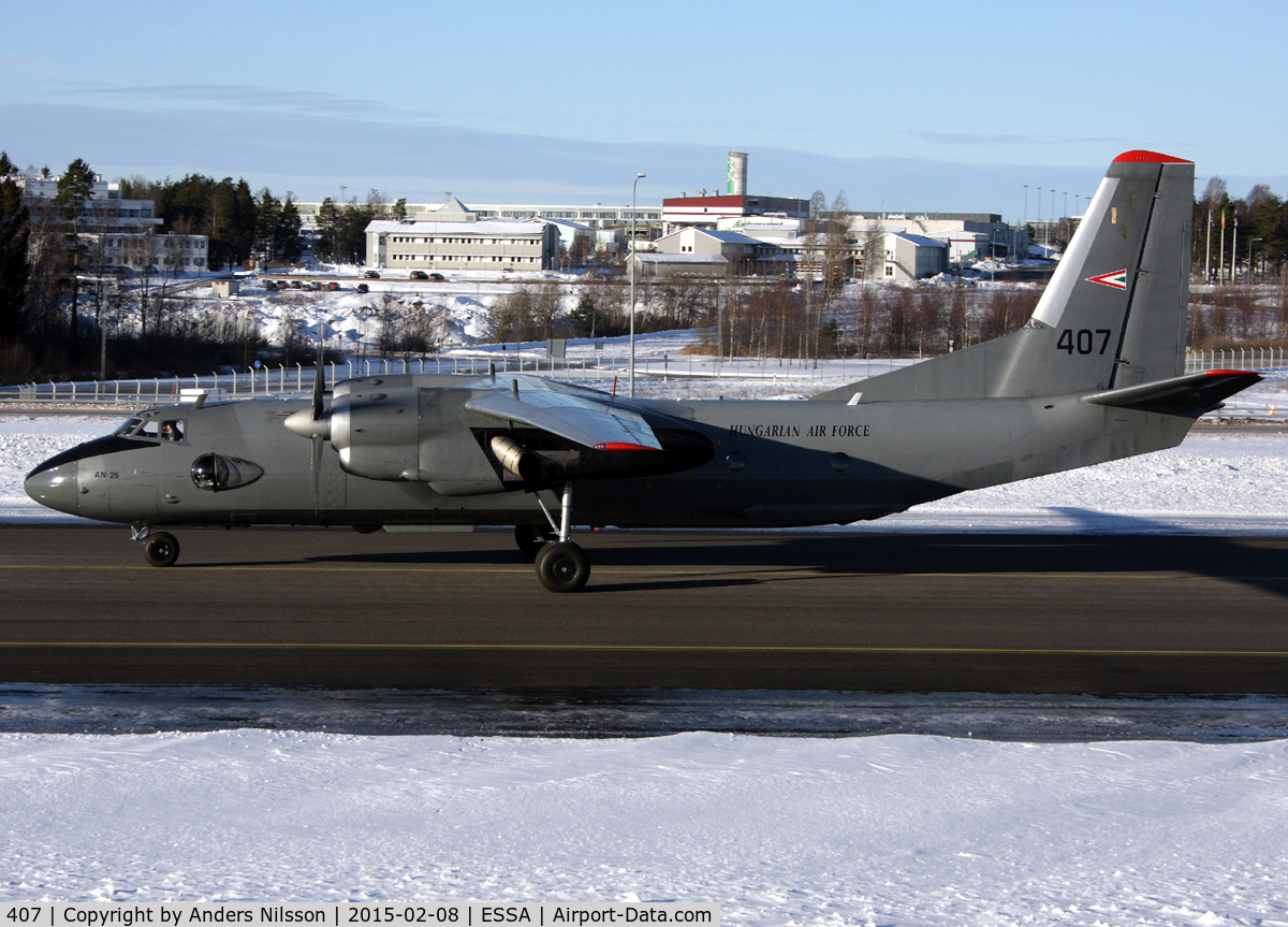 407, Antonov An-26 C/N 57303407, Taxiing to ramp S.