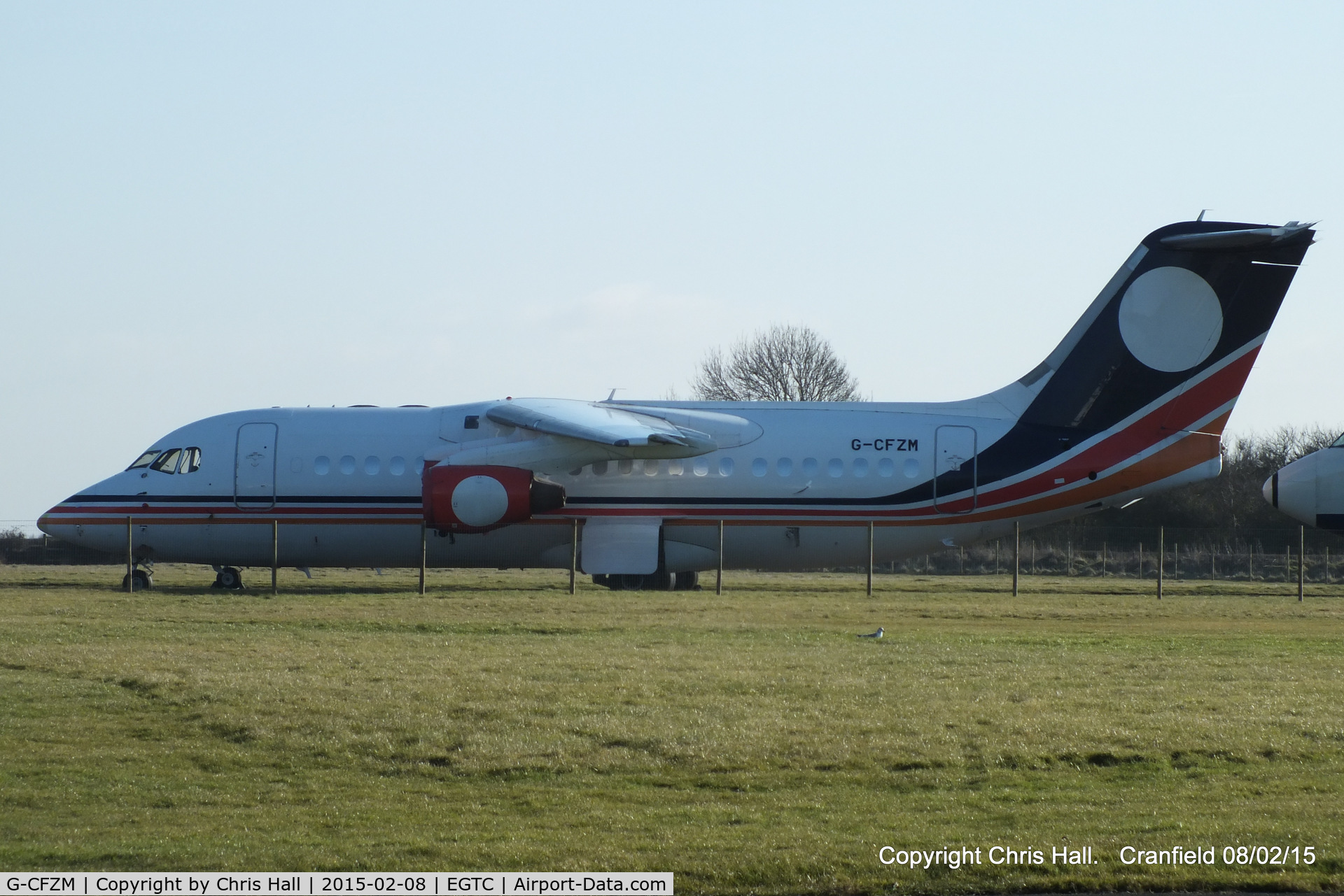 G-CFZM, 1996 British Aerospace Avro 146-RJ85 C/N E2299, now stored at Cranfield