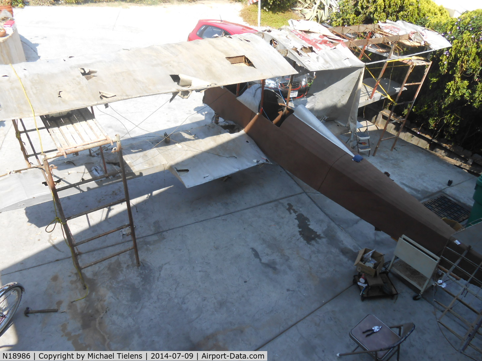 N18986, 1938 Williams W C/N 1, In storage for 72 years, but still almost complete, Owner Mike Tielens, Oceanside Ca. Will fly again.