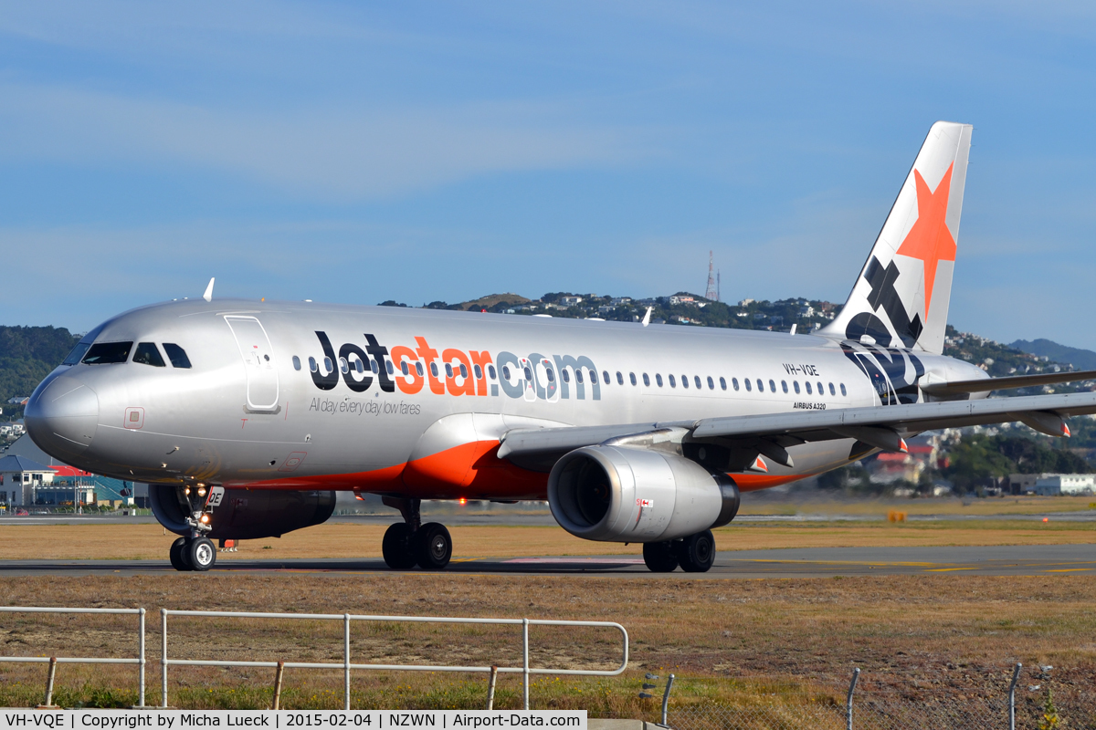 VH-VQE, 2008 Airbus A320-232 C/N 3495, At Wellington