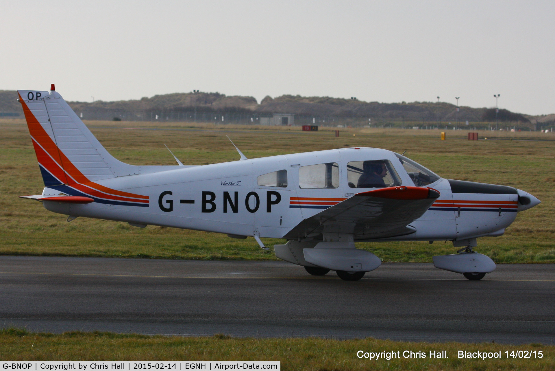 G-BNOP, 1987 Piper PA-28-161 Cherokee Warrior II C/N 2816027, BAE Warton Flying Club