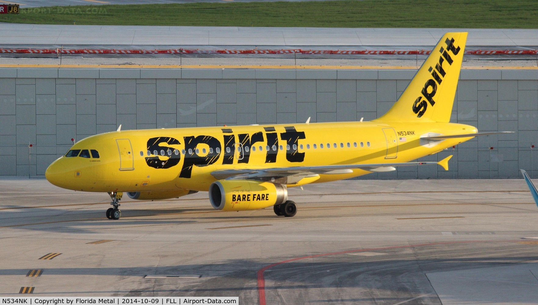 N534NK, 2008 Airbus A319-132 C/N 3395, Spirit yellow banana