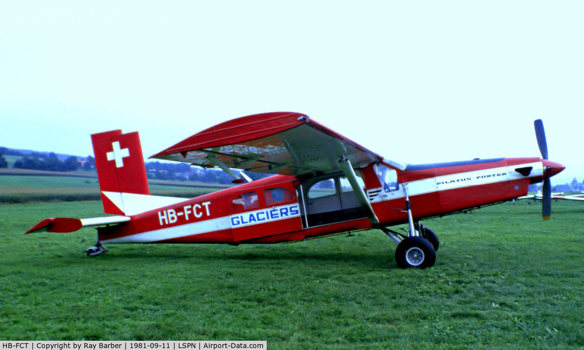 HB-FCT, 1967 Pilatus PC-6/B2-H2 Turbo Porter C/N 637, Pilatus PC-6B2/H2 Turbo Porter [637] Triengen~HB 11/09/1981.  From a slide.