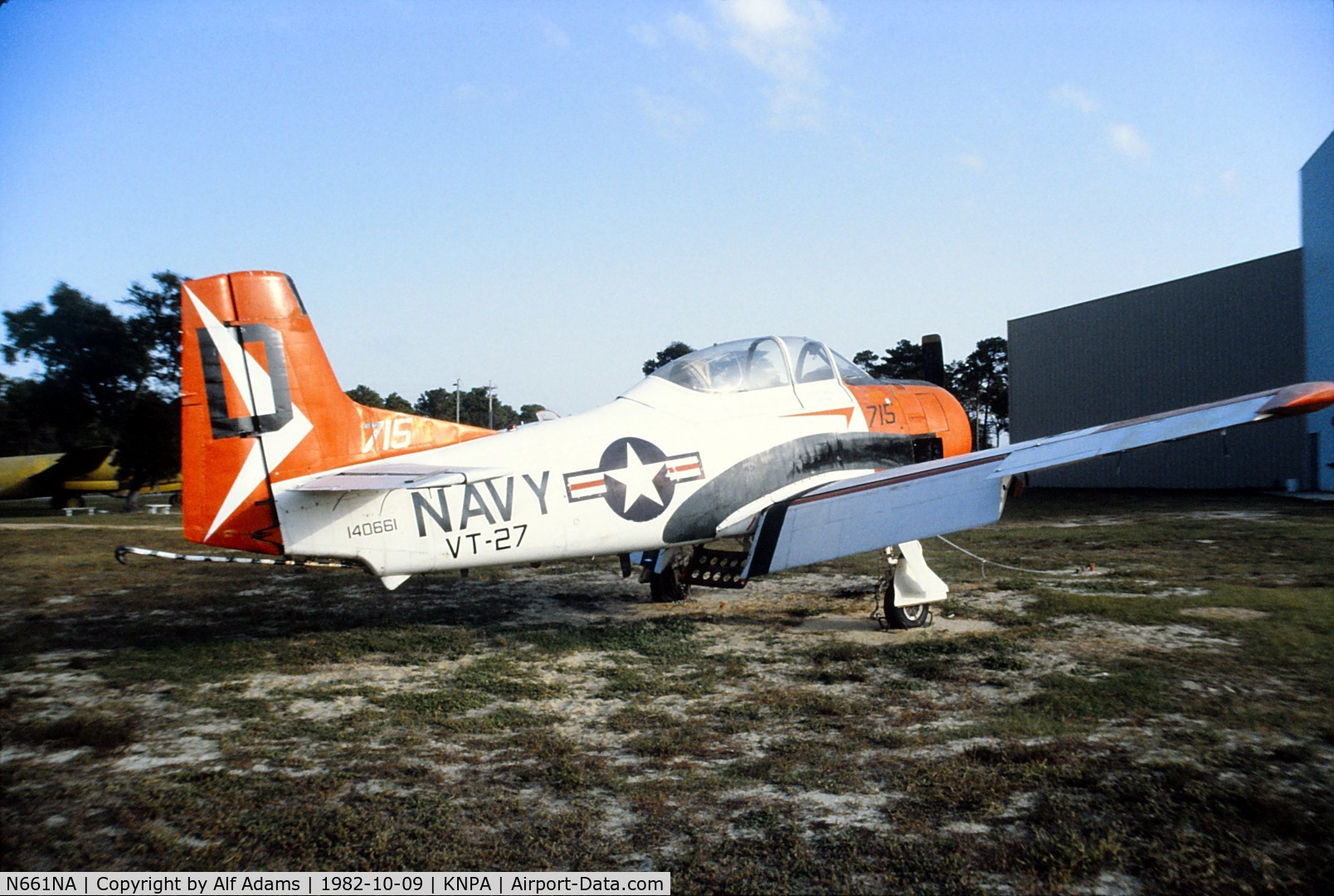 N661NA, 1957 North American T-28C Trojan Trojan C/N 226-238 (140661), Displayed at the National Naval Aviation Museum, Pensacola, Florida in 1982.