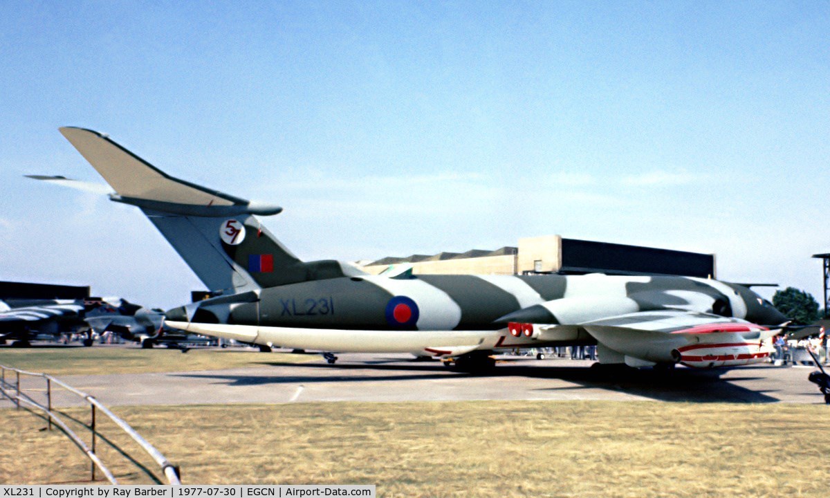 XL231, 1962 Handley Page Victor K.2 C/N HP80/76, Handley-Page Victor K.2 [HP80/76] (Royal Air Force) RAF Finningley 30/07/1977. From a slide.