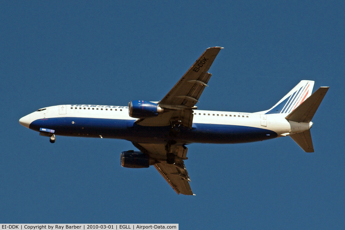 EI-DDK, 1989 Boeing 737-4S3 C/N 24165, Boeing 737-4S3 [24165] (Transaero Airlines) Home~G 01/03/2010. On approach 27R.