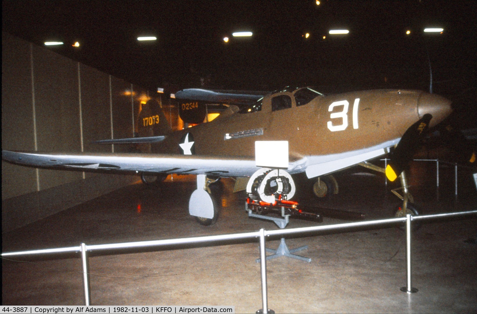 44-3887, 1944 Bell P-39Q Airacobra C/N Not found 44-3887, At the USAF Museum in 1982.