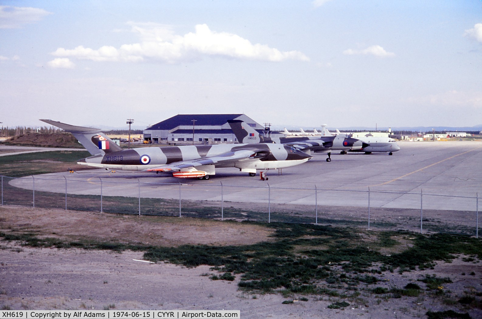 XH619, 1959 Handley Page Victor K.1A C/N HP80/42, At Canadian Forces Station, Goose Bay, Labrador in 1974.