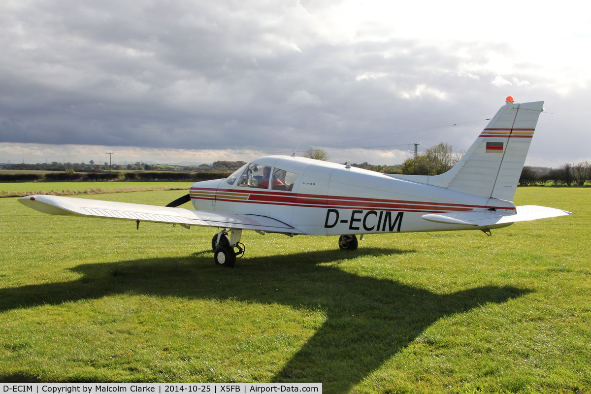 D-ECIM, 1972 Piper PA-28-140 Cherokee E C/N 28-7225596, Piper PA-28-140 Cherokee E, a resident at Fishburn Airfield UK, October 25th 2014.