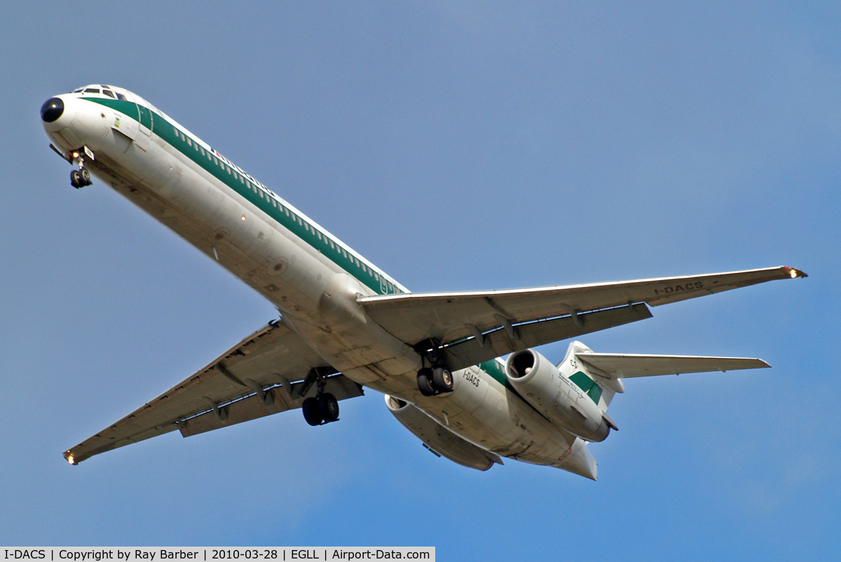 I-DACS, 1990 McDonnell Douglas MD-82 (DC-9-82) C/N 53053/1806, McDonnell-Douglas DC-9-82 [53053] (Alitalia) Home~G 28/03/2010. On approach 27R.