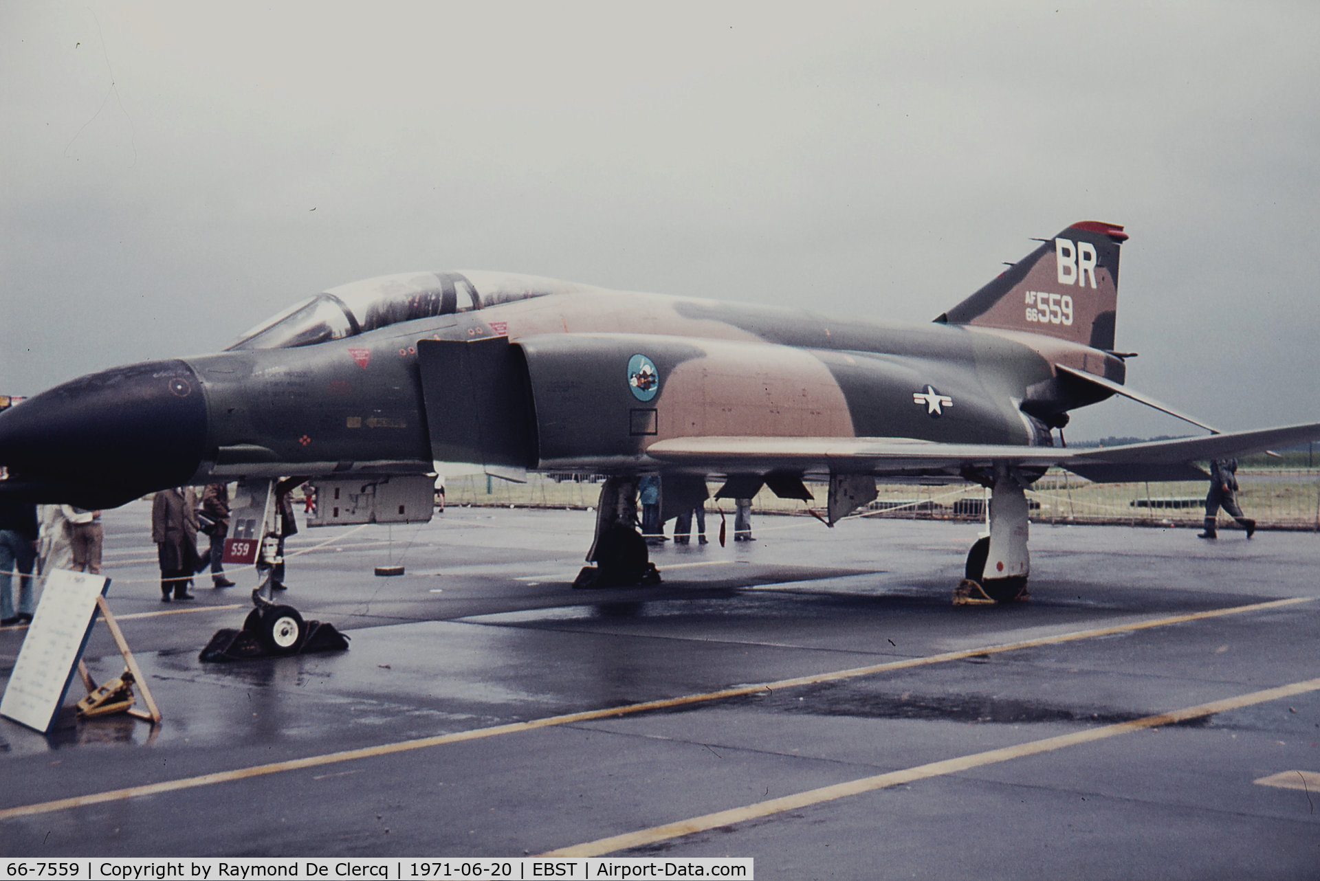 66-7559, 1966 McDonnell F-4D-30-MC Phantom II C/N 2100, At BAF meeting Brustem in 1971. This aircraft crashed in Spain after collision with Phantom 66-7620 on 1981-03-03.