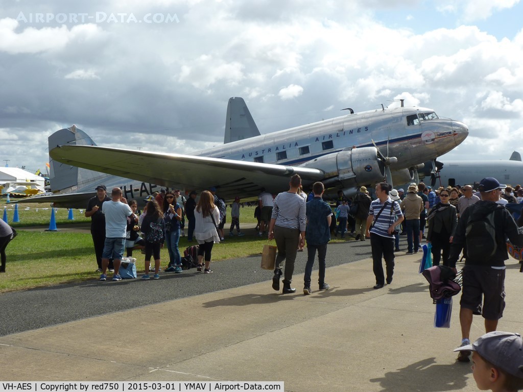 VH-AES, 1942 Douglas DC3C-S1C3G (C-47) C/N 6021, Douglas DC3 VH-AES on static display at Avalon 2015