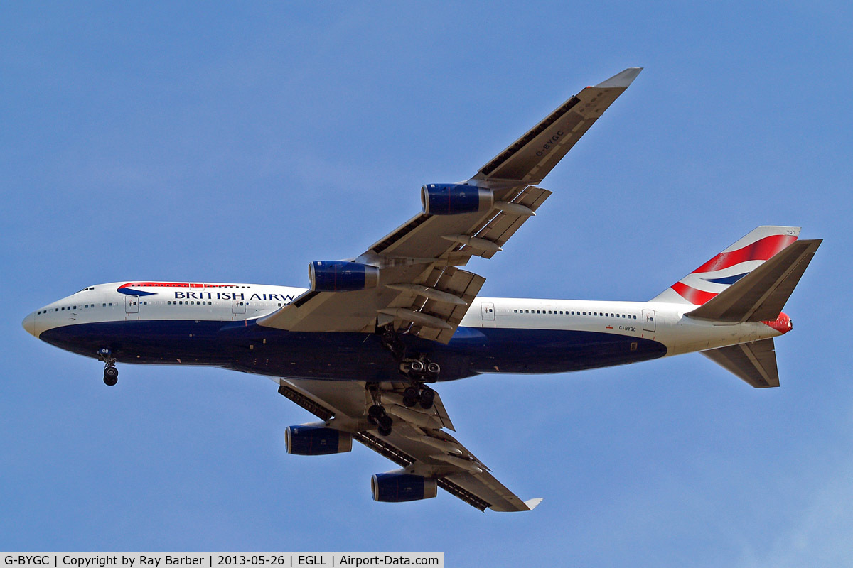 G-BYGC, 1999 Boeing 747-436 C/N 25823, Boeing 747-436 [25823] (British Airways) Home~G 26/05/2013. On approach 27R.
