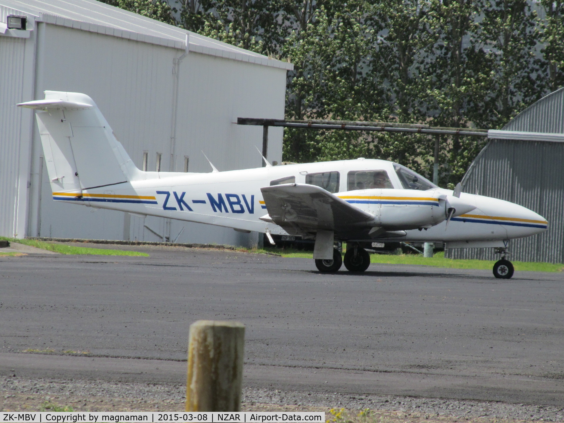ZK-MBV, Piper PA-44-180 Seminole C/N 44-7995156, on eastern apron